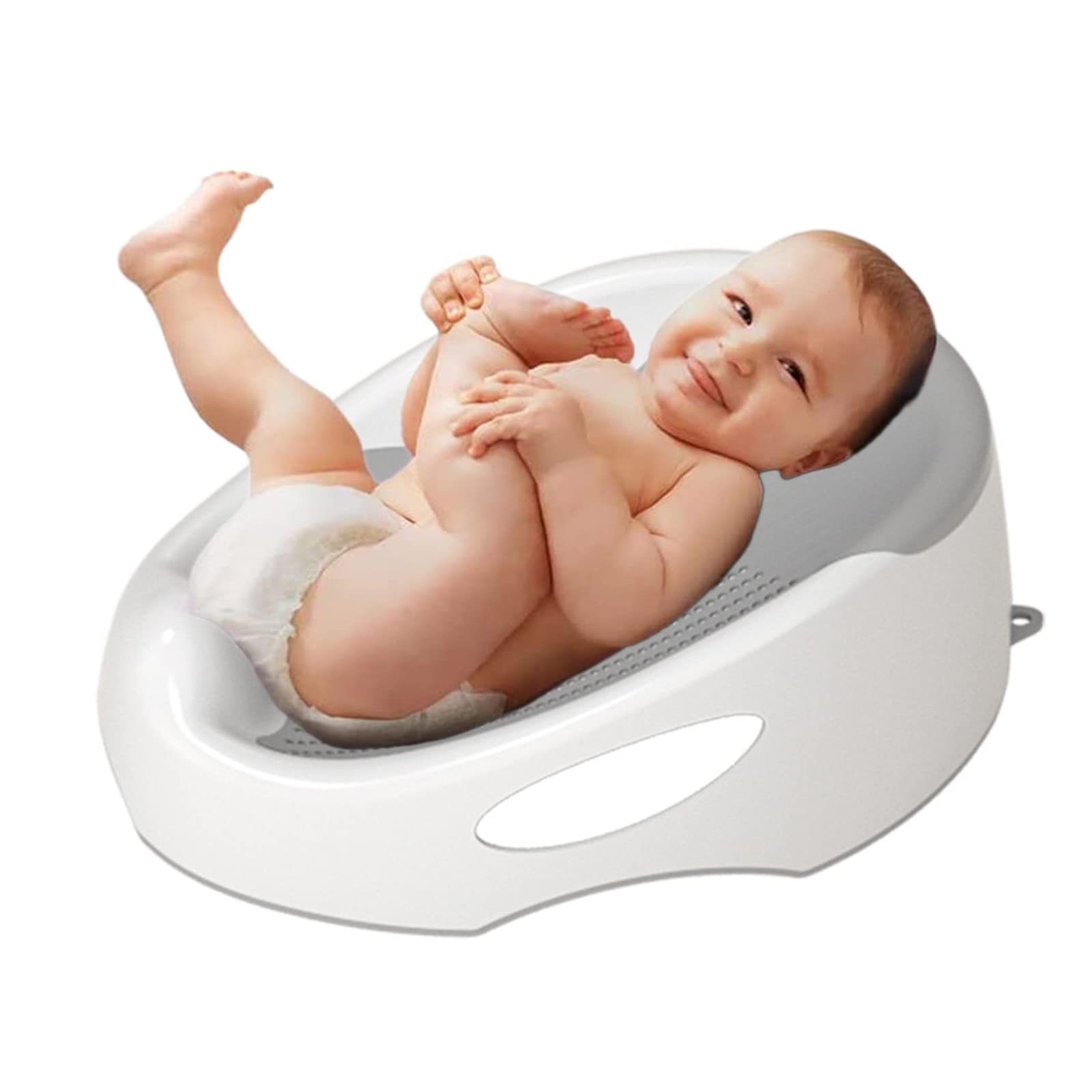 Beauenty Baby Bath Support, Infant Bath Support for Newborn Toddler, New Born Baby Bath Support Soft Chair Shower Rack Breathable Child Bathtub Seat (Grey)