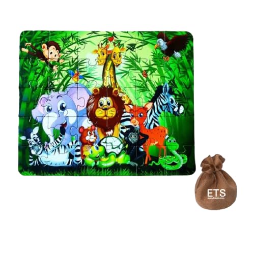 Everything to Shop Jigsaw Puzzle I Jungle Book Jigsaw Puzzle for Kids – in Eco Friendly Jut Potli (30 Pieces)