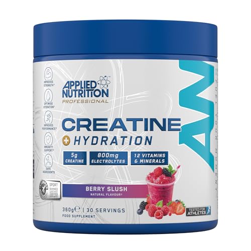Applied Nutrition Creatine + Hydration Powder | Creatine Monohydrate Electrolytes & Vitamins for Recovery & Hydration | Berry Slush | Informed-Sport Certified | 360g | 30 Servings
