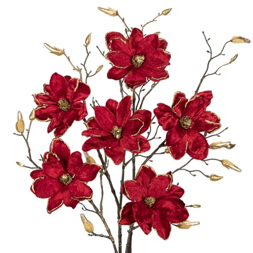 Vase Weihnachtsdeko 31 Arborus 3PCS Weihnachtsblumen Weihnachtsdeko Künstliche Magnolie...