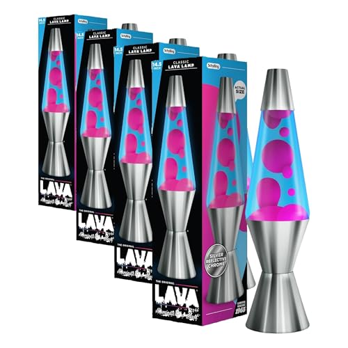 Image of Lava The Original Lamp - Techno Chrome - Classic Liquid Motion Lamp - Pink and Blue Liquid - Item #2097 (Amazon Exclusive) 14.5 inches Tall (Pack of 4)