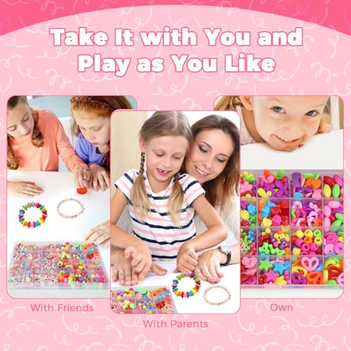 Image of SANNIDHI Bracelet Making Set DIY Beads Kit for Kids, Cute Jewellery Making Kit for Girls, 24-Grid Assorted Beads Letter Jewelry DIY Friendship Bracelet Gift Birthday Toys for Girls 7-14 Years
