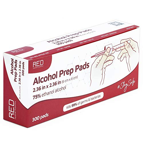 Lot de 200 tampons imbibés d'alcool 2 couches saturés dans 70 % d'alcool isopropylique - Lingettes de nettoyage stériles emballées individuellement - Lingettes 100 % coton non tissé naturel