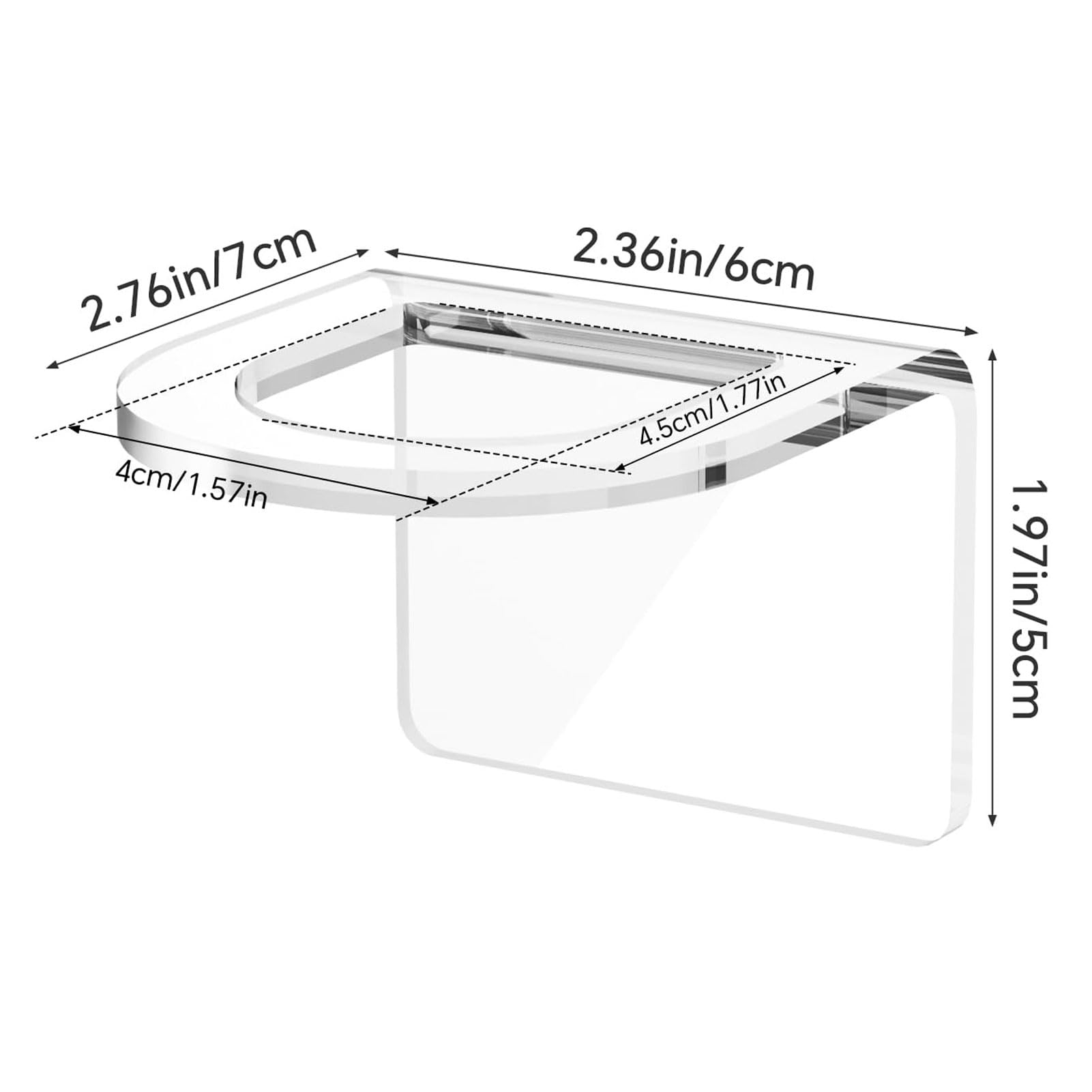 WOHPNLE 2PCS Acrylic Sink Brush Holder, Clear Adhesive Mount Scrub Brush Organizer, No Drill Installation Kitchen Scrub Brush Holder Universal Fit for All Sinks