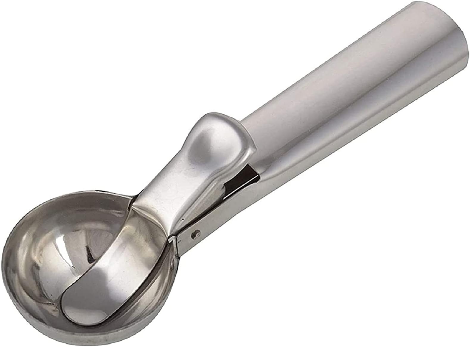 Kuber Industries Stainless Steel Spring/Trigger Ice Cream Scoop (Silver)-KUBMART2855