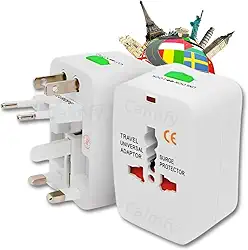 Adaptador de Tomada Universal para Viagem Internacional Premium - Bivolt, +150 Países (EUA, Europa, UK, Ásia) - Trava de Segurança, Portátil e Ajustável