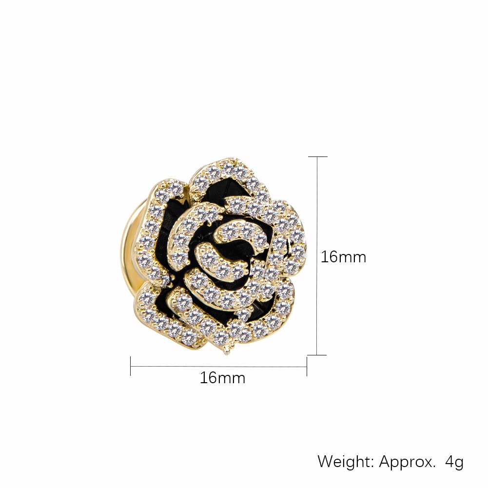 Broches para Mujer, Broche pequeño y Delicado con Forma de Flor Negra para Solapa, joyería para Aniversario o cumpleaños.