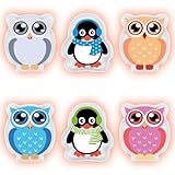 Hook Taschenwärmer handwaermer Kinder handwärmer wiederverwendbar zum knicken 4er-Set Colorful Eule und 2er-Set Penguins Handtaschenwärmer Wärmeknickkissen Heizpad (orange)