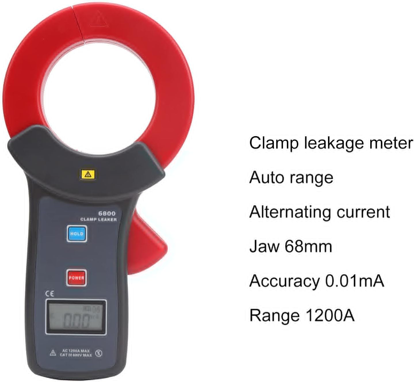 Eujgoov Leakage Current Tester, Digital Leakage Clamp Current Meter Ammeter with USB Interface, 68mm Jaws