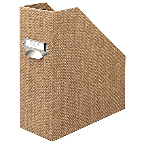 Rössler Papier 1318452601 - S.O.H.O. Revistero para DIN A4, con asa y etiqueta inscribible, 11,5 x 26 x 31,5 cm, Línea Especial Avellana, 1 unidad