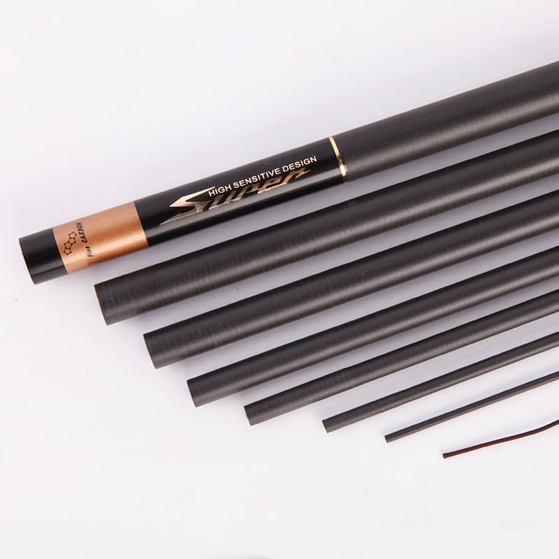 CañAs De Pescar Codas de Pesca Pole telescópico Carpa de Carpa de Fibra de Carbono Ultraligero 3M4M5M6M7M Surperhard en Blanco portátil CañA De Pescar(6.3 m)