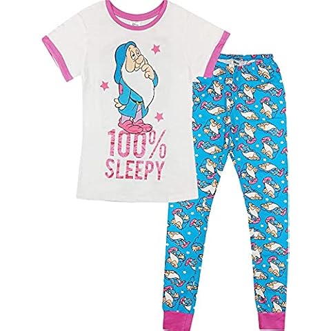 Merchimpo Women's Pyjamas PJ Lounge Wear Official Disney Marvel Characters (Medium, Snow White Sleepy, m) Cover