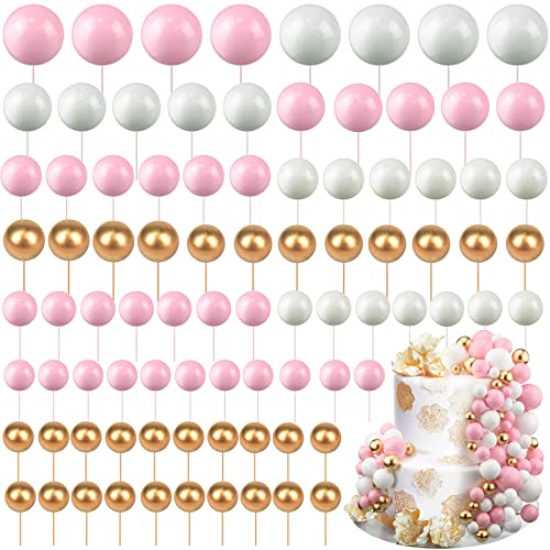 Tondiamo 108 Pcs Ball Cake Toppers, 5 Sizes for Cake Decorating, 2, A