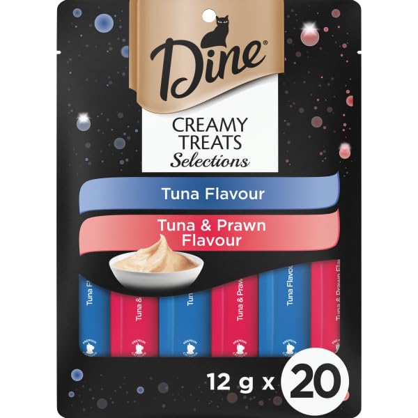 Dine Creamy Treats Cat Treats Tuna Flavours 12g Sachet, 20 Pack