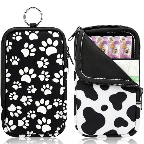 Image of KJQJLY 2 Pack Portable Tampon Organizer Bag Tampon Holder & Storage Case with Zipper for Travel, Discreet Period Bag for Purse, Waterproof Feminine Products Pouch for Women (Animal Pattern)