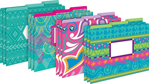 Barker Creek Fashion File Folders - Bohemian, Set of 12 (BC1339)
