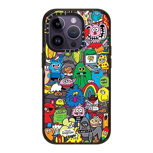 CASETiFY CpNg iPhone 14 Pro P[X [MILKi (4x MIL-STD-810G)/2.5m̗NA] - Fun Friends by Jon Burgerman - ObV[ ubN