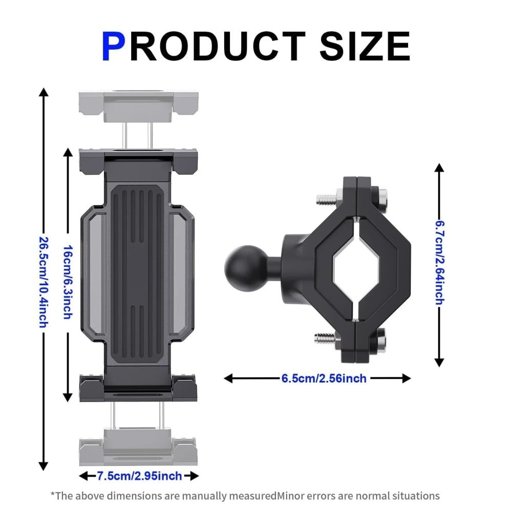 Support Universel pour Vélo Moto Tablette Monture Poussette Guidon Téléphone Extérieur De Conduite pour 4-13(Noir)