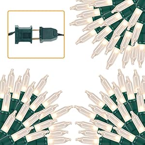 3 Sets Christmas Lights, 150 Count 33 FT Each Mini String Lights, Clear Green Wire Fairy Light, 120V UL Certified Connectable Xmas Tree Light for Holiday Patio Party Outdoor Decoration, Warm White