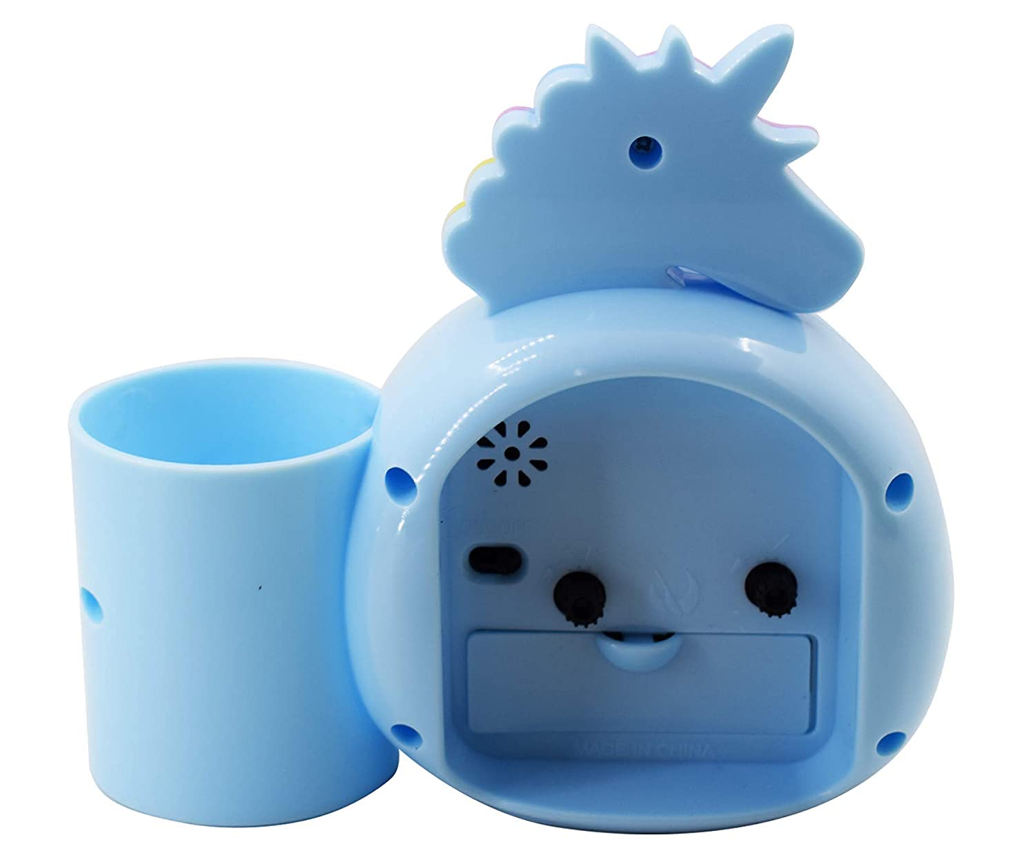 ANG® Unicorn Style Alarm Table Clock with Pen Pencil Stand for Kids Room/Boys/Girls Birthday Return Gifts (Blue) 3