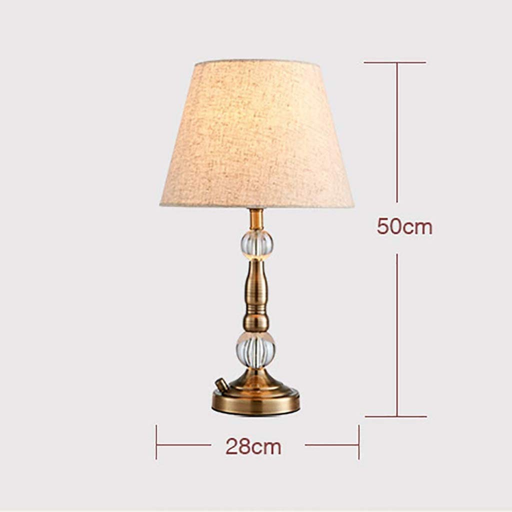 Lampada da Tavolo Moderna per Soggiorno e Camera da Letto, con Sfera di Cristallo e Paralume a Tamburo Bianco.