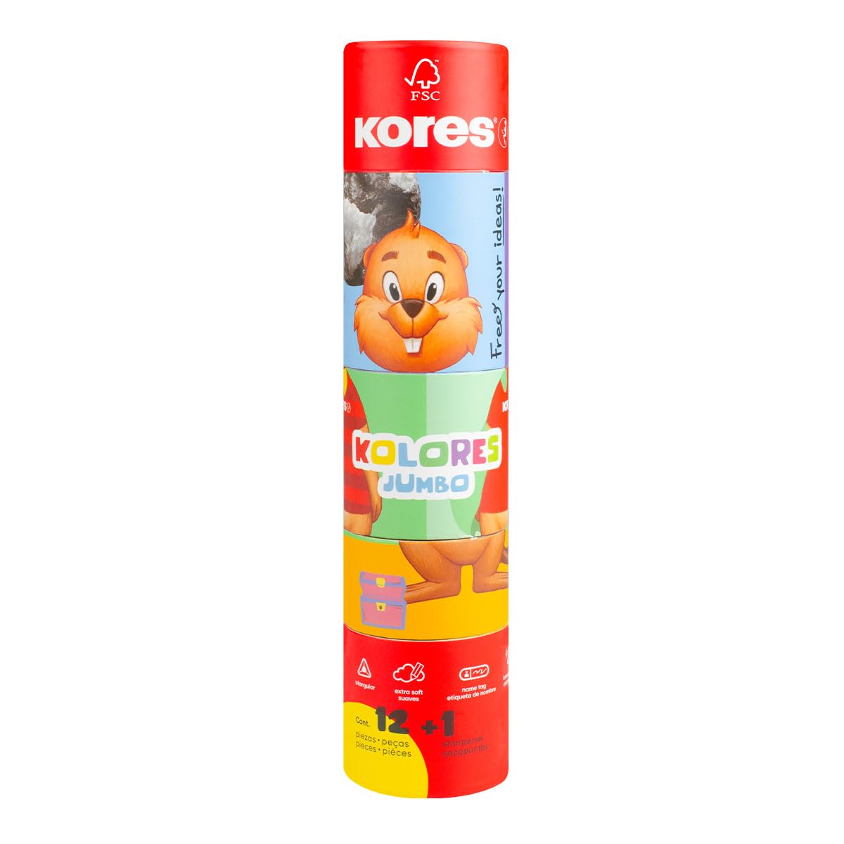 Kores - Kolores, 12 Triangular Shape Colouring Pencils - Twist & Turn, Coloured Pencils With Soft Lead, Triangular - View #11