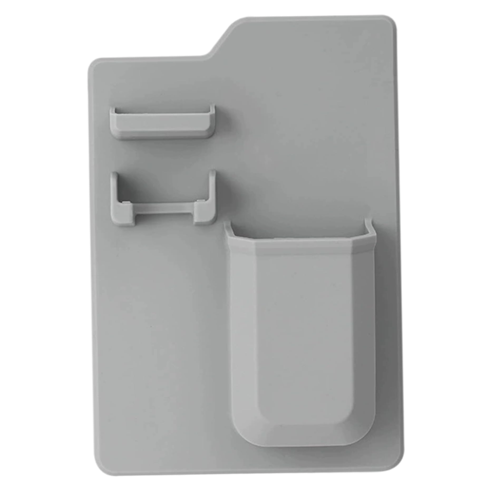 Licsaliwe Grey Silicone Toothbrush Holder For Bathroom, Adhesive Wall-Mounted Organizer, Storage For Toothbrushes & Utensils