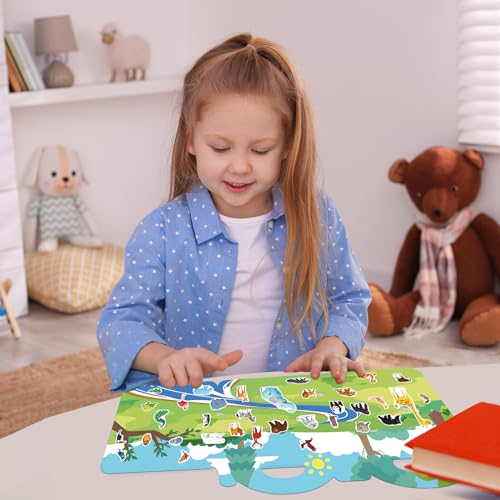 Sticker Books for Kids 24, Animal Jelly Sticker Book, Reusable