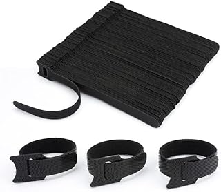 Reusable Cable Ties 120PCS Adjustable 6 Inch Cord Ties Fastening Wire Straps Cable Organizer Wire Ties Cable Management Hook Loop Cord Organizer for Electronics Home Office PC TV Organizing (Black)