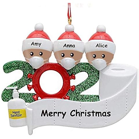 LUCKYBUNNY Personalized Family Ornament for 2020 Christmas, Hanging Holiday Decorations Creative DIY Gifts Cover