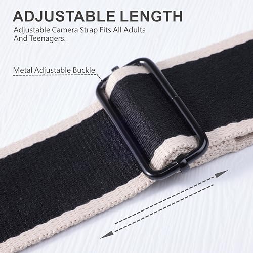 Image of Padwa Lifestyle Adjustable Camera Strap - 2 inch Top Layer Cowhide Head Camera Straps for Photographers, Cotton Adjustable Neck Shoulder & Crossbody Strap Quick Release for All Cameras and Binoculars