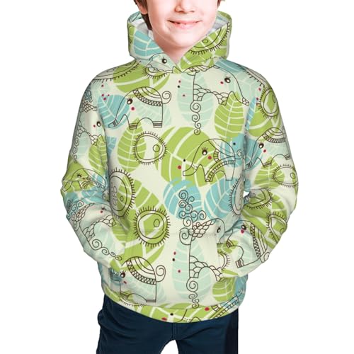 Little Elephants Garden Kids Pullover Hoodies Boys Sweatshirts Girls Athletic Clothes with Pocket2