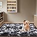 Sour Lemon Hochflor Teppich Grau Teppich Wohnzimmer 200x300 Waschbar Anti-Rutsch Extra Große Teppiche Schlafzimmer Flauschige Moderne Teppiche Matte Teppichen für Schlafzimmer Kinderzimmer