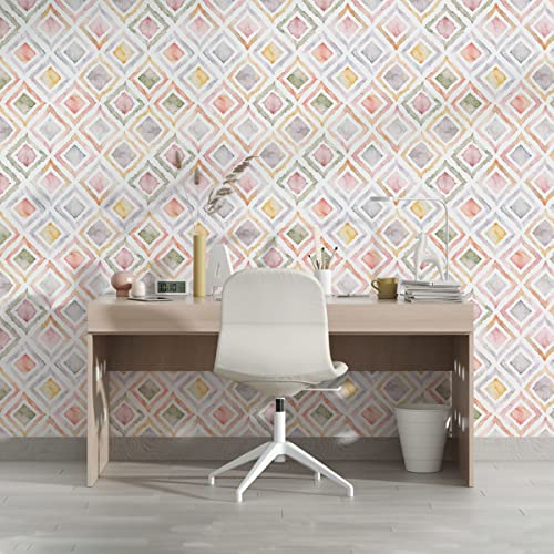 Image of DWELLSINDIA Multicolor Squre Self Adhesive Peel and Stick PVC Wallpaper Waterproof, Scratch Resistant (Multicolor Squre)