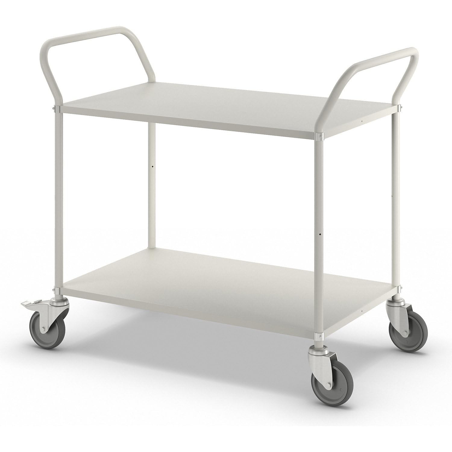leichter Carrellino | vassoio carrello con 2 ripiani in metallo grande 125 mm girevole gest ell ruote