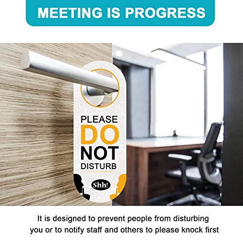Psler DOOR-HANGER-FBA 2 Pack Do Not Disturb Door Hanger Sign Funny, Meeting In Progress Door Sign Psler Black And White Ideal thumb #4