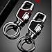 Premium Car Keychain with Metal Carabiner and PU Leather Design - Durable, Stylish, and Secure Key Fob Holder for Men & Women (black)
