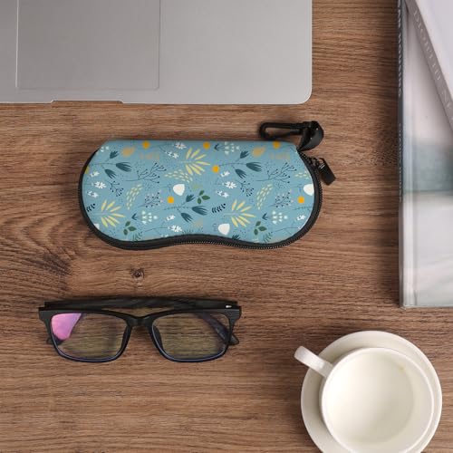 Image of Sunglasses Soft Case, Cute Ultra Light Portable Neoprene Zipper Eyeglass Glasses Case with Belt Clip for Men Women