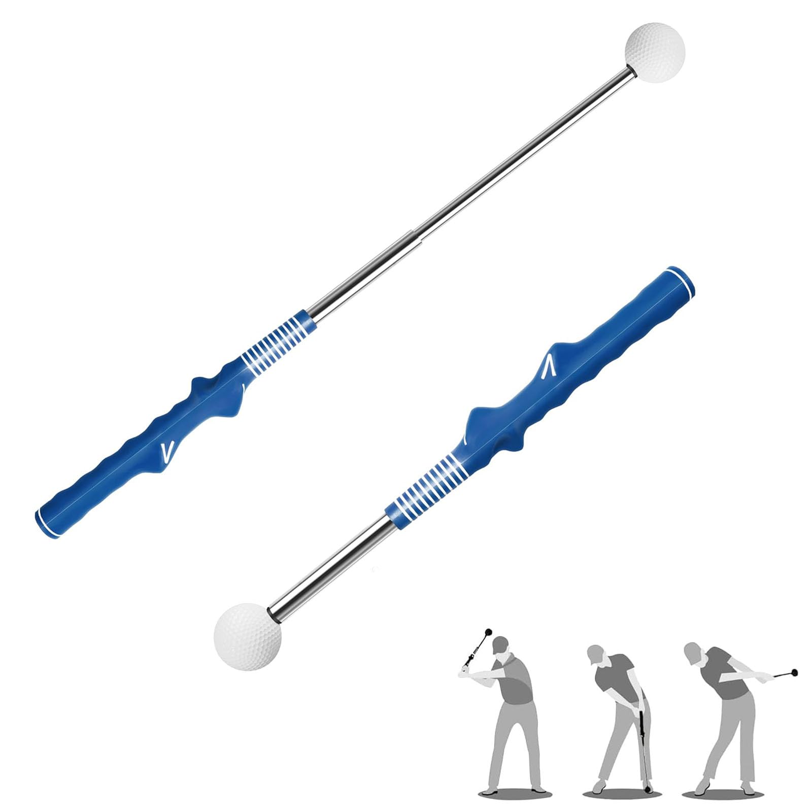 Amazon | Phyxiul ゴルフ練習スイング器具 矯正グリップ付き 伸縮式