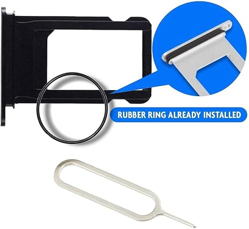 Miniatura 2 de MMOBIEL Soporte de bandeja con ranura para tarjeta SIM compatible con iPhone 1213 2020, incluye junta de goma y pin SIM, color negro