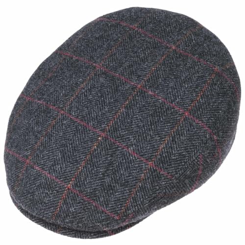 Stetson Kent Schirmmütze Karodesign Ohrenklappen Made in EU Herren Herbst Winter anthrazit 57 cm – Ansicht 4