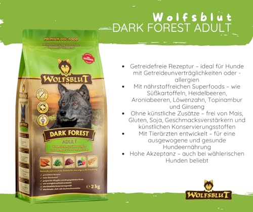 Wolfsblut Hund Adult | Trockenfutter | Multi Bundle | Mix Paket | Sparpaket | 2 x 2 kg | Verschiedene Sorten (2 x 2 KG, Dark Forest)