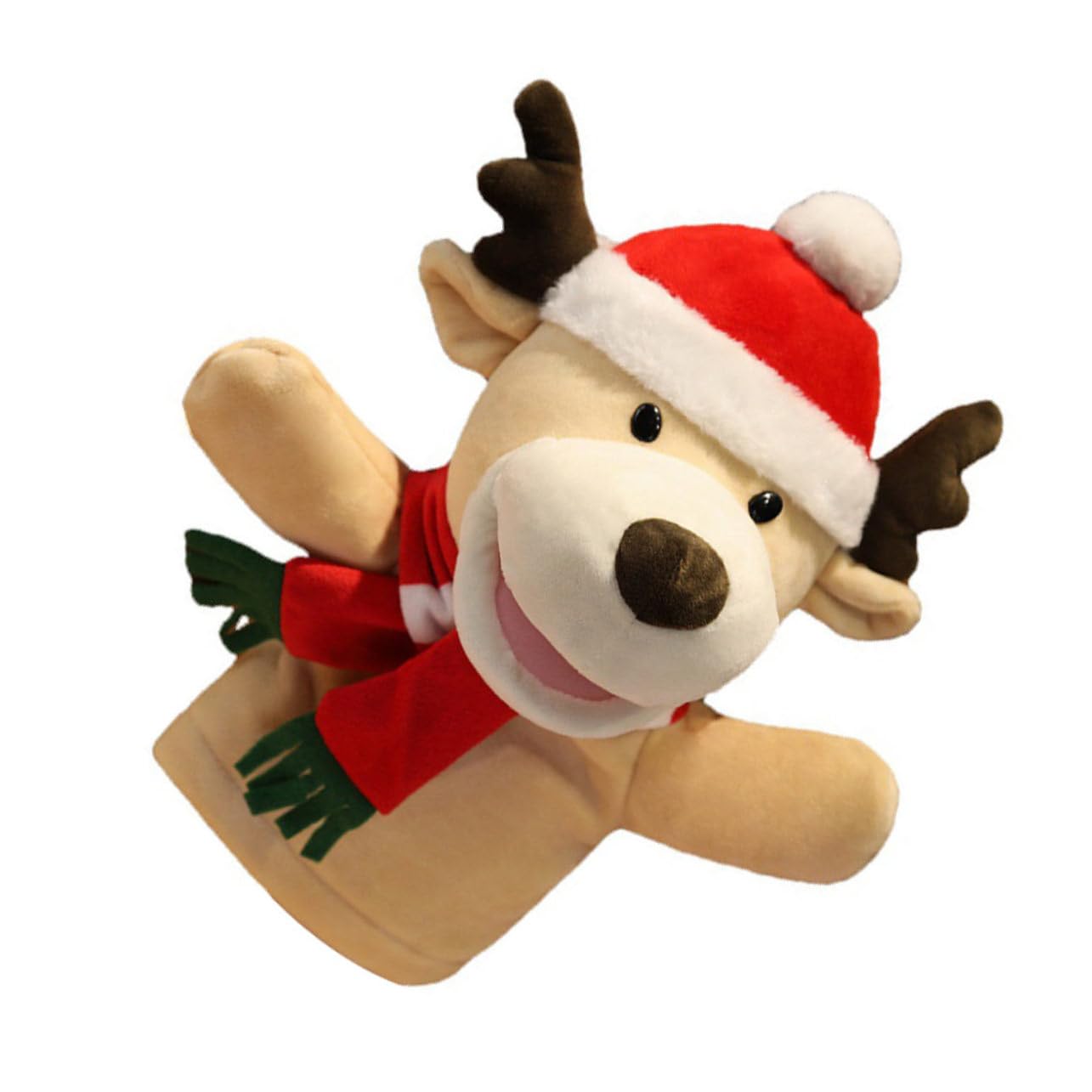 Marionnette Noël Doigt Garçon Fille Jouet Cerf Main Peluche Parent Garçon Fille Forme Mini Dessin Animé