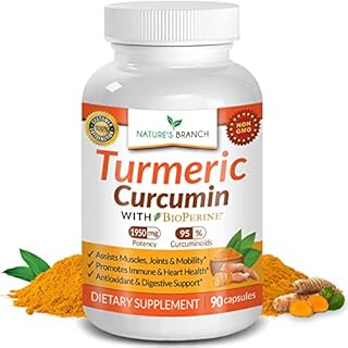 Extra Strength Turmeric Curcumin with BioPerine 1950mg Black Pepper, Joint Pain Relief Supplement, Inflammation Support, Made in USA Tumeric Extract Complex Pills with Organic Powder 90 Vegan Capsules