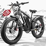 Peak 6000W 52V 34AH 1768Wh Battery Dual-Motor-Ebike, 42-46MPH 24 Inch Dual-Motor-Electric-Bike for Adults, Up to 105 Miles Long Range with Disc Brake Fat Tire Electric Bicycle E Bike Mountain Snow