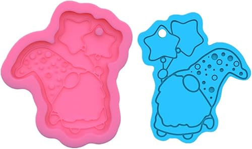 Miniatura 8 de appuivbt Molde de resina de silicona de gnomo de dibujos animados con agujero molde de resina epoxi de Papá Noel molde de arcilla polimérica molde