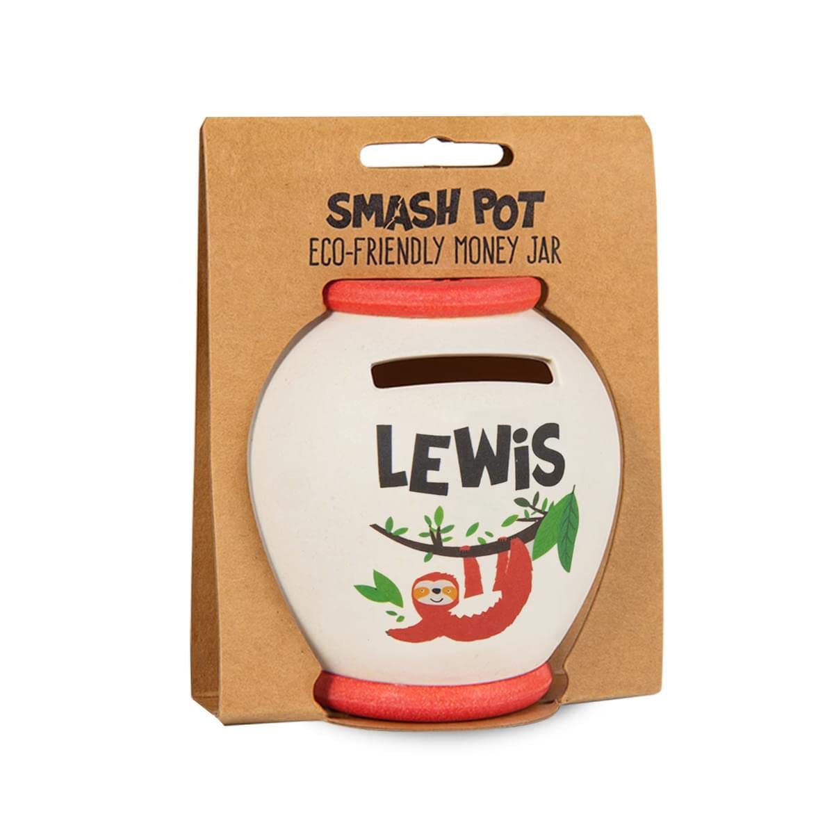 History & Heraldry Personalised Bamboo Smash Pot Money box (Lewis)