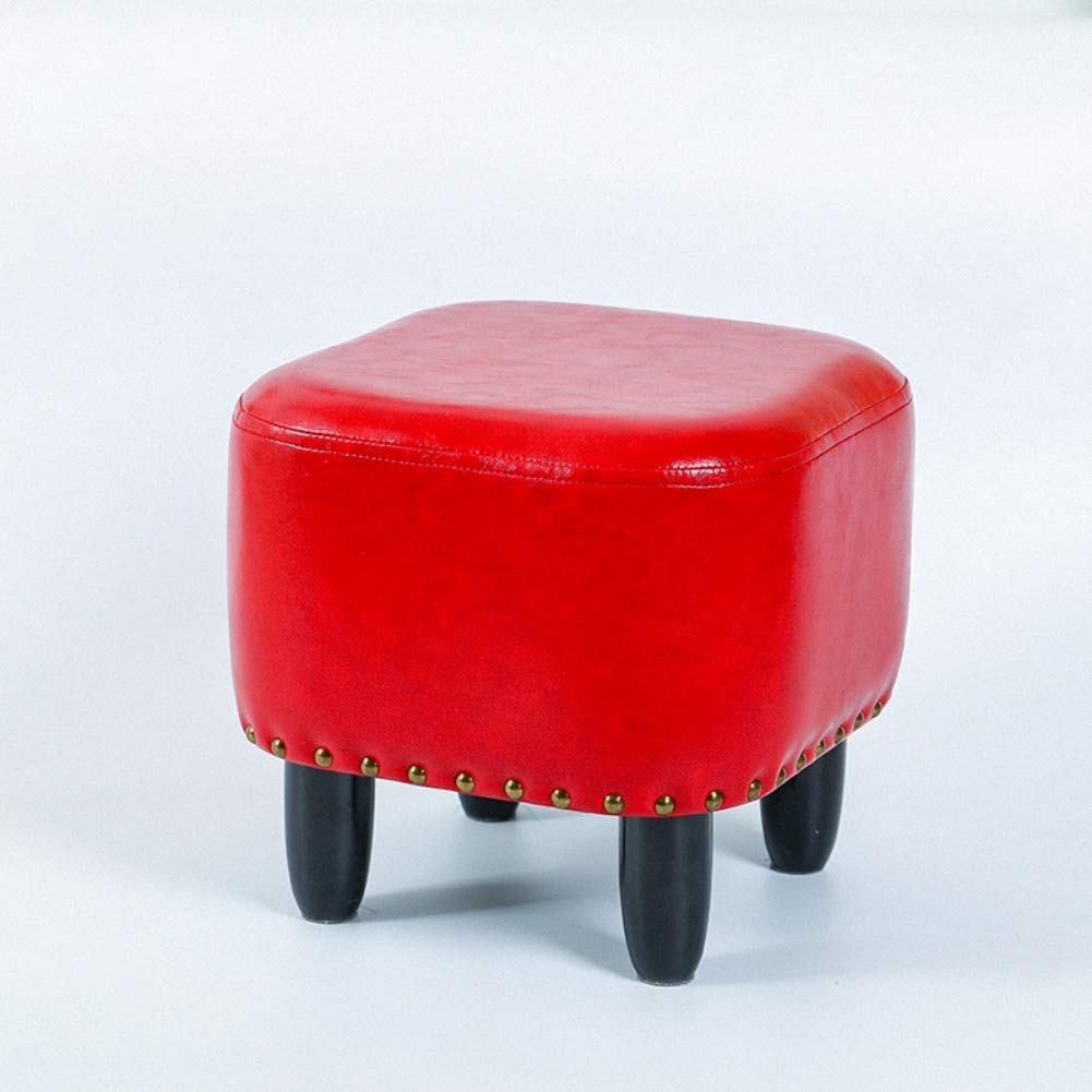 Repose-pieds en cuir PU rouge avec assise rembourrée pour un confort optimal