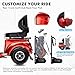 Dvsripa 2-in-1 Electric Golf Cart &Mobility Scooter for Adult,Heavy Duty Electric Golf Carts with Rear Lockbox & Golf Cart 1000W Motor, 4 Fat Tires (Red)