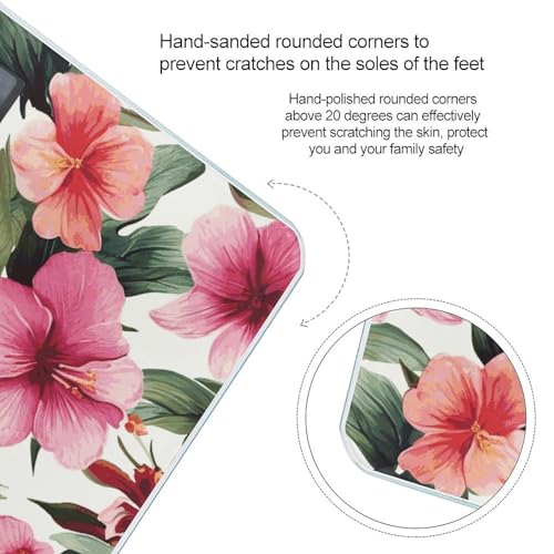 Báscula digital con diseño flor hawaiana y vidrio templado miniatura 4